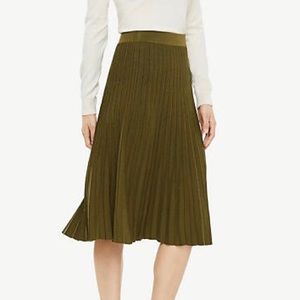 Ann Taylor pleated green skirt